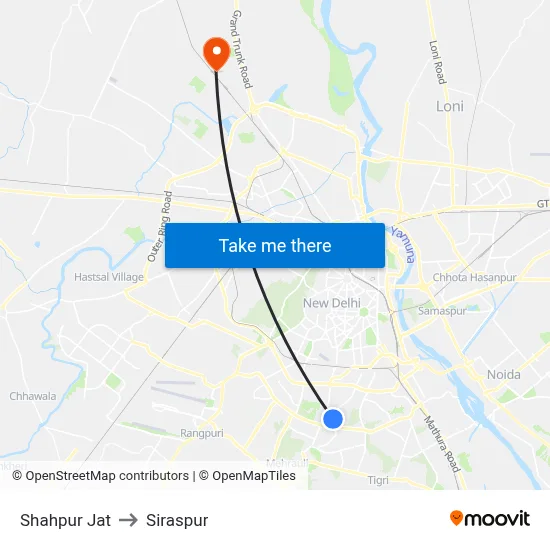 Shahpur Jat to Siraspur map