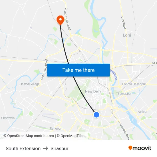 South Extension to Siraspur map