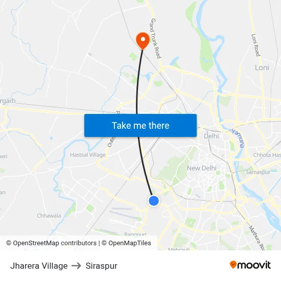 Jharera Village to Siraspur map