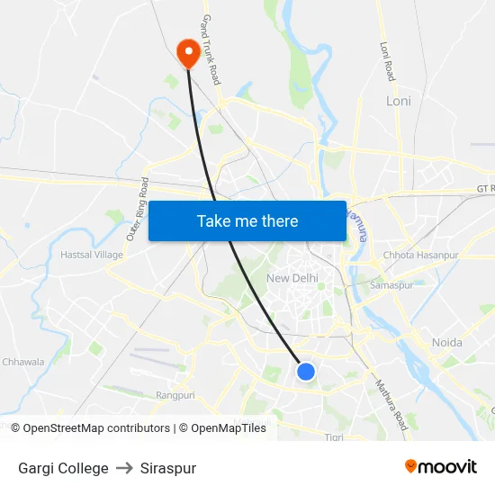 Gargi College to Siraspur map