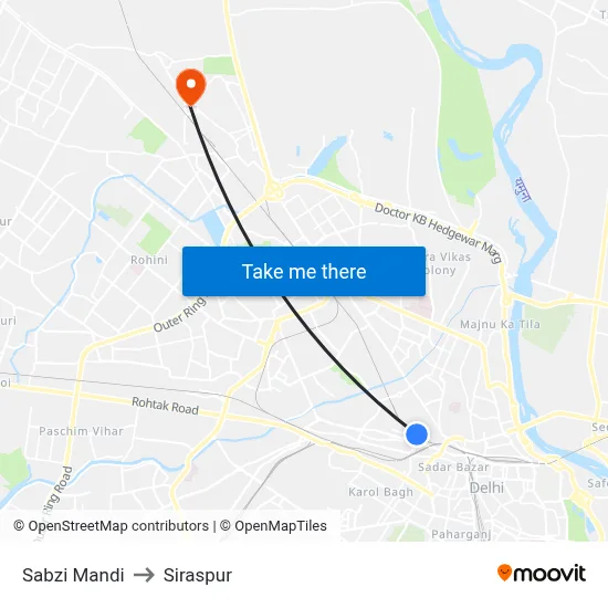 Sabzi Mandi to Siraspur map