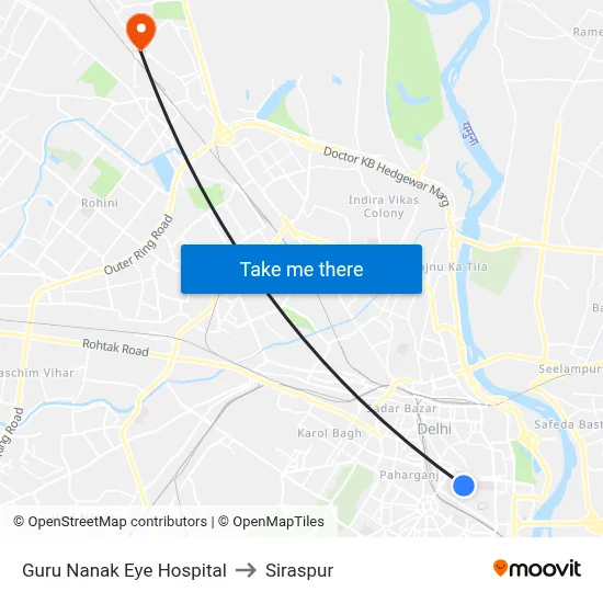 Guru Nanak Eye Hospital to Siraspur map