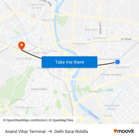 Anand Vihar Delhi Map Anand Vihar Terminal, Dadri To Delhi Sarai Rohilla, Delhi With Public  Transportation