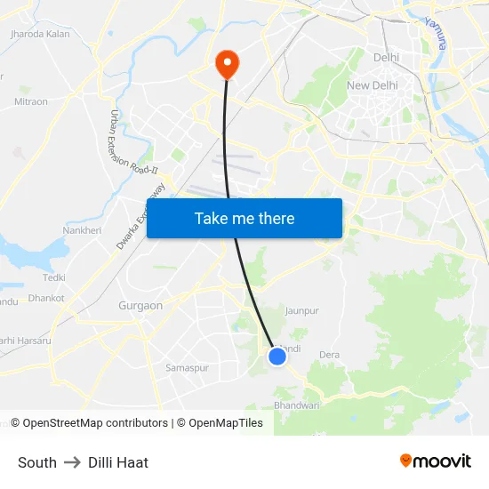 South to Dilli Haat map