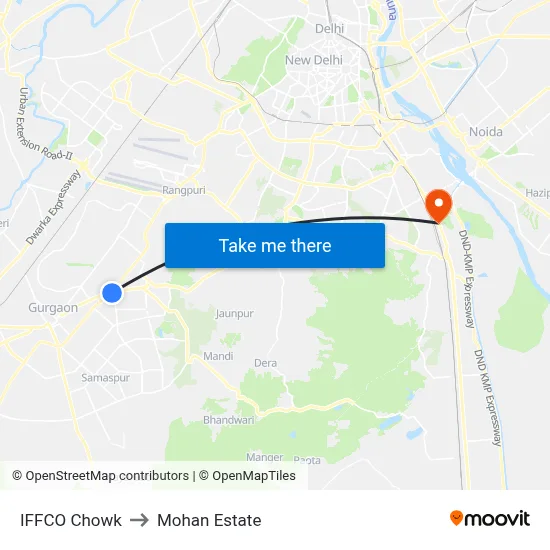 इफको चौक to मोहन एस्टेट map