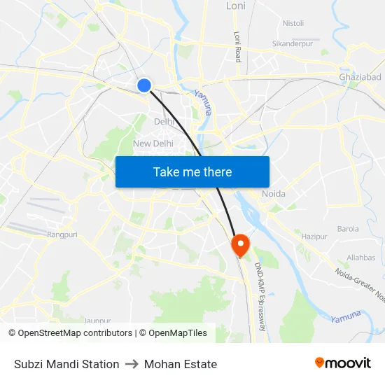 Subzi Mandi Station to Mohan Estate map