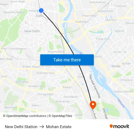 New Delhi Station to Mohan Estate map