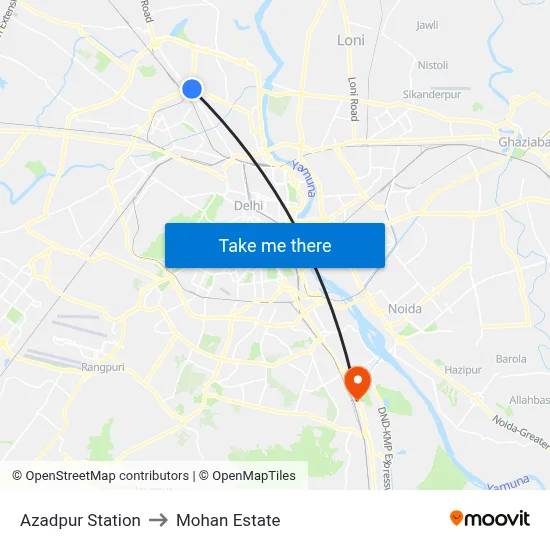 Azadpur Station to Mohan Estate map