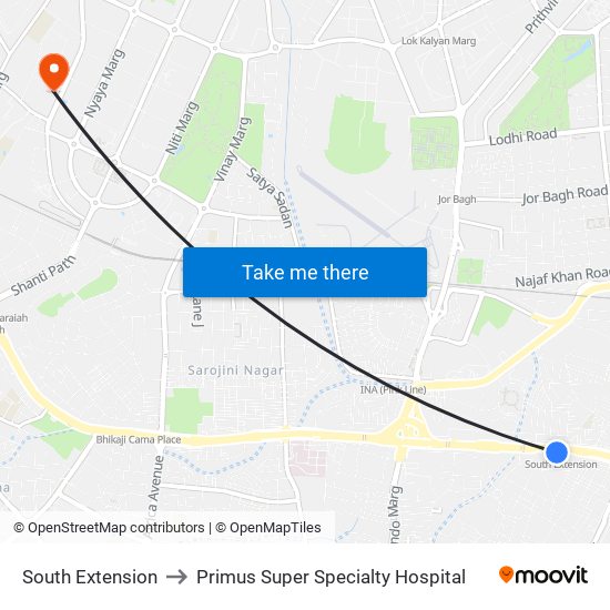 South Extension to Primus Super Specialty Hospital map