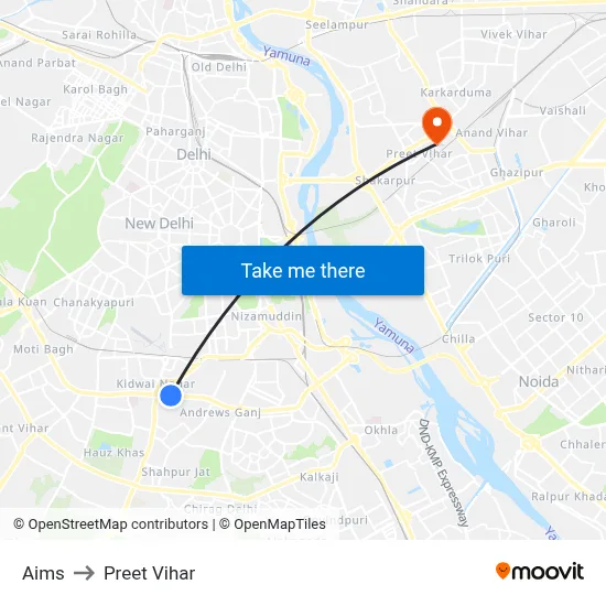 Aims to Preet Vihar map