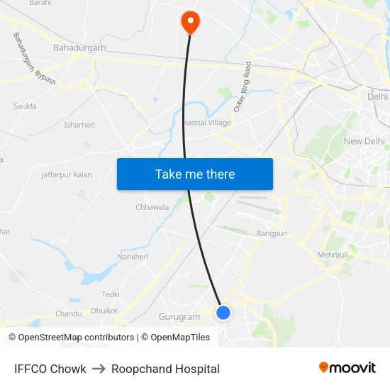 IFFCO Chowk to Roopchand Hospital map