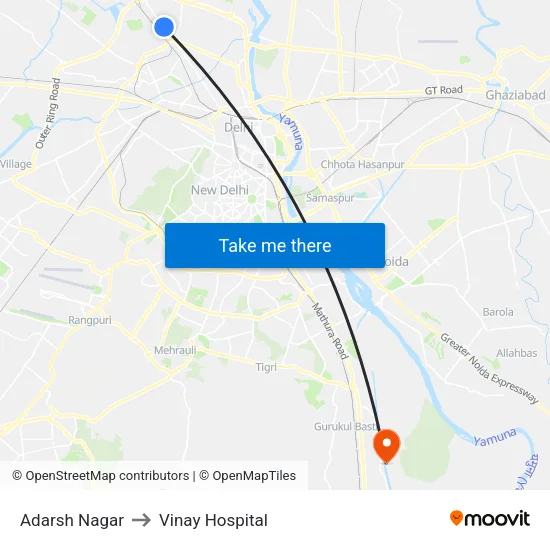 Adarsh Nagar to Vinay Hospital map