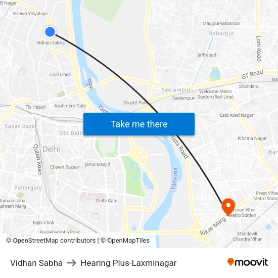 Vidhan Sabha to Hearing Plus-Laxminagar map