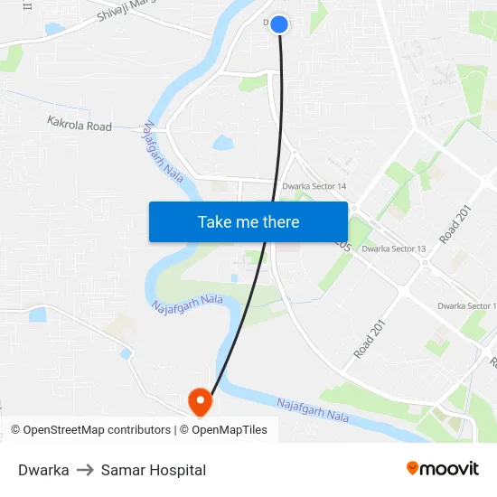 Dwarka to Samar Hospital map