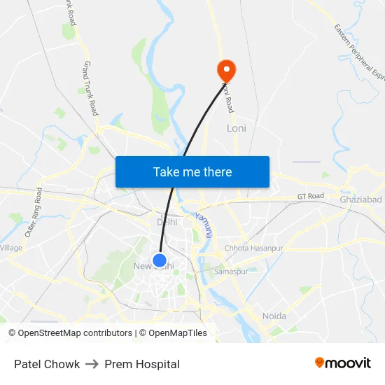 Patel Chowk to Prem Hospital map