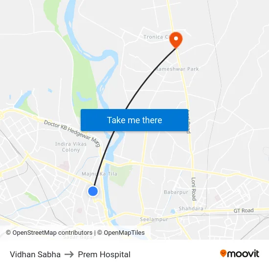 Vidhan Sabha to Prem Hospital map