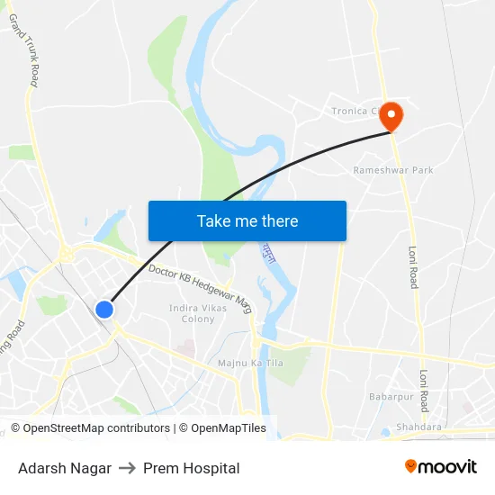 Adarsh Nagar to Prem Hospital map