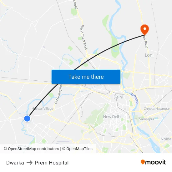 Dwarka to Prem Hospital map