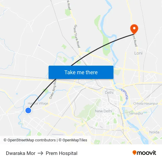 Dwaraka Mor to Prem Hospital map