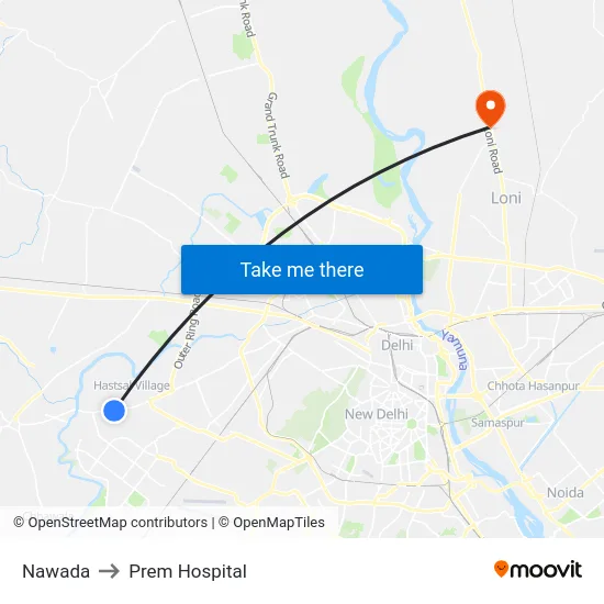 Nawada to Prem Hospital map
