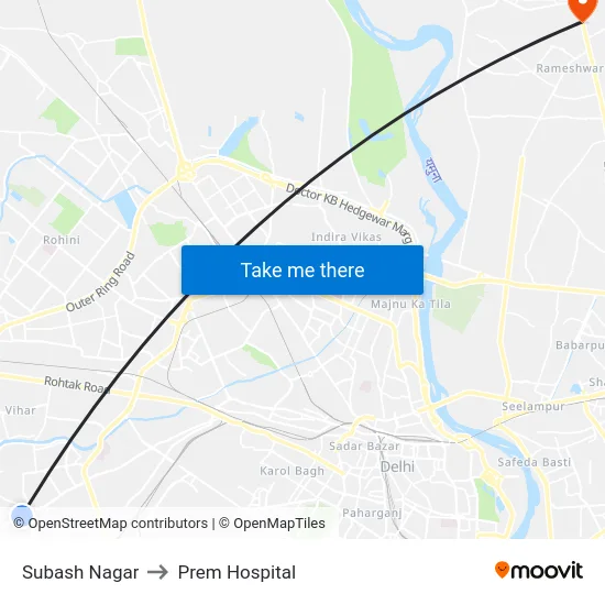Subash Nagar to Prem Hospital map