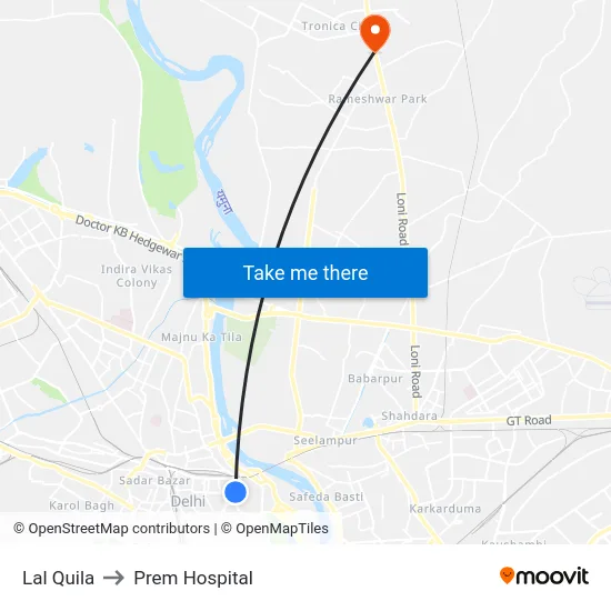 Lal Quila to Prem Hospital map