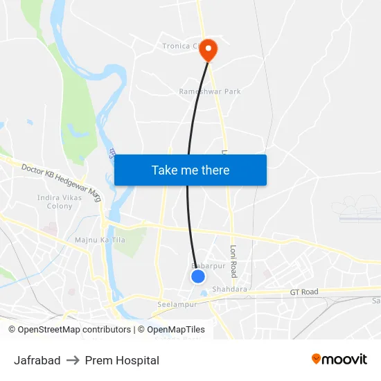 Jafrabad to Prem Hospital map