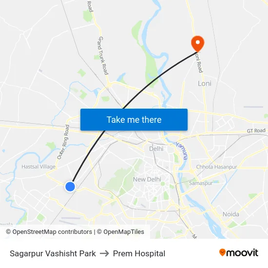 Sagarpur Vashisht Park to Prem Hospital map
