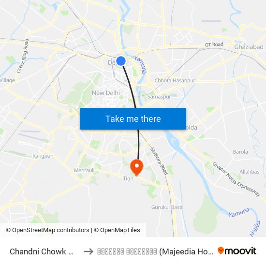 Chandni Chowk Metro to मजीदिया हॉस्पिटल (Majeedia Hospital) map