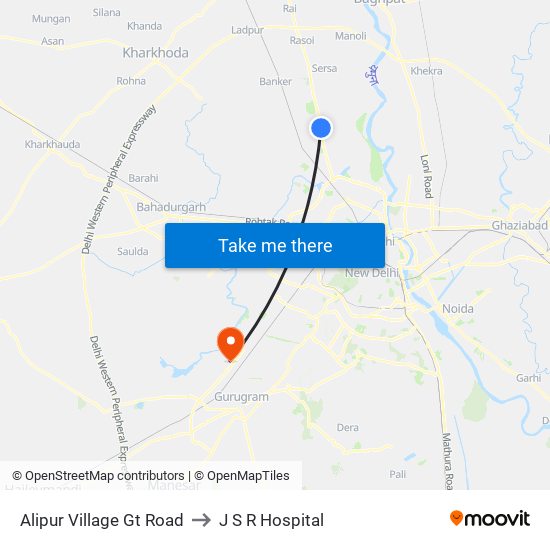 Alipur Village Gt Road to J S R Hospital map