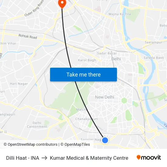 Dilli Haat - INA to Kumar Medical & Maternity Centre map
