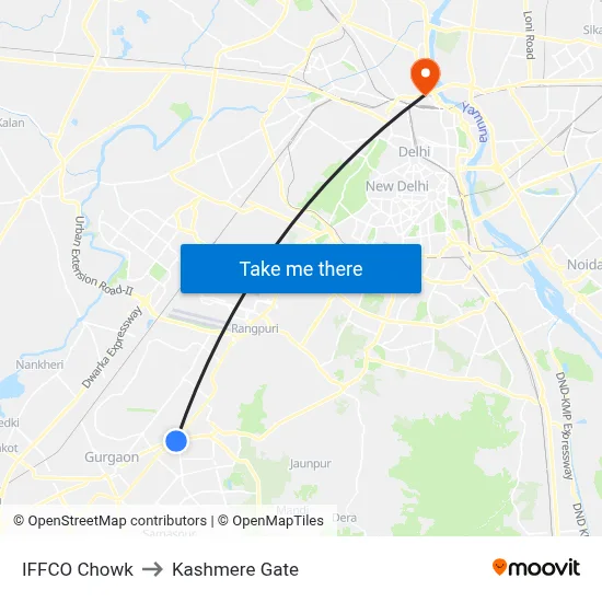 IFFCO Chowk to Kashmere Gate map
