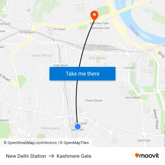 New Delhi Station to Kashmere Gate map