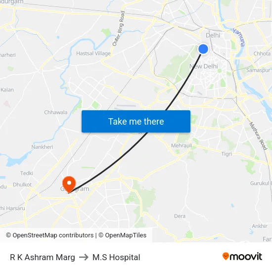 R K Ashram Marg to M.S Hospital map