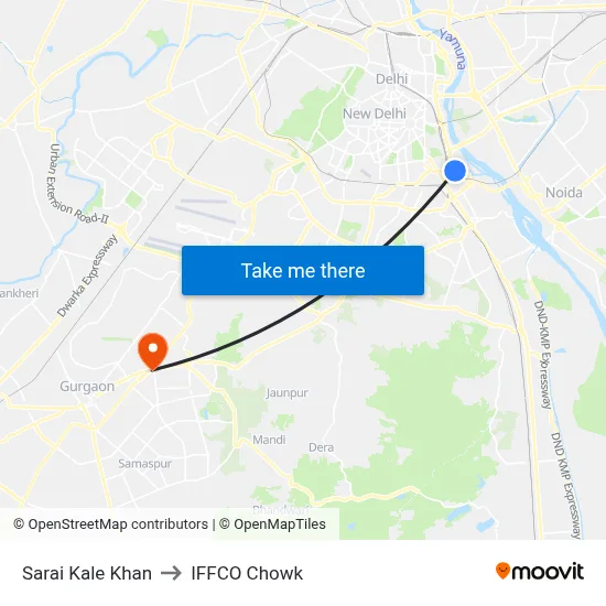 Sarai Kale Khan to IFFCO Chowk map