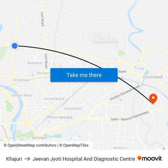 Khajuri to Jeevan Jyoti Hospital And Diagnostic Centre map