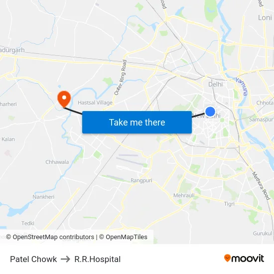Patel Chowk to R.R.Hospital map