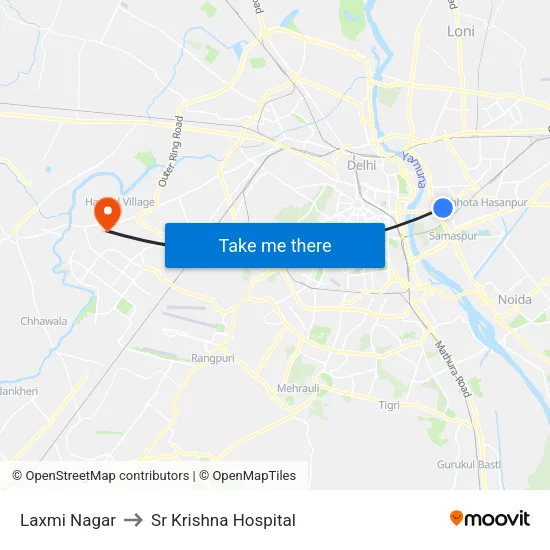 Laxmi Nagar to Sr Krishna Hospital map