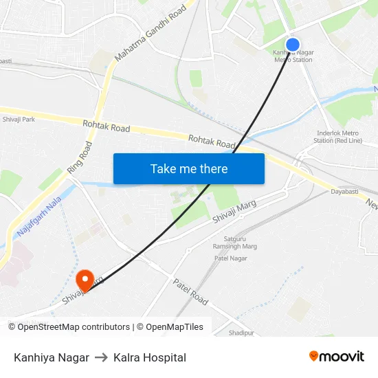 Kanhiya Nagar to Kalra Hospital map