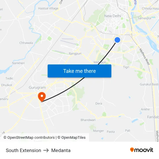 South Extension to Medanta map