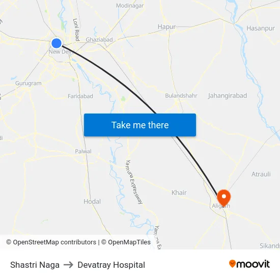 Shastri Naga to Devatray Hospital map