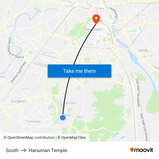 South to Hanuman Temple map