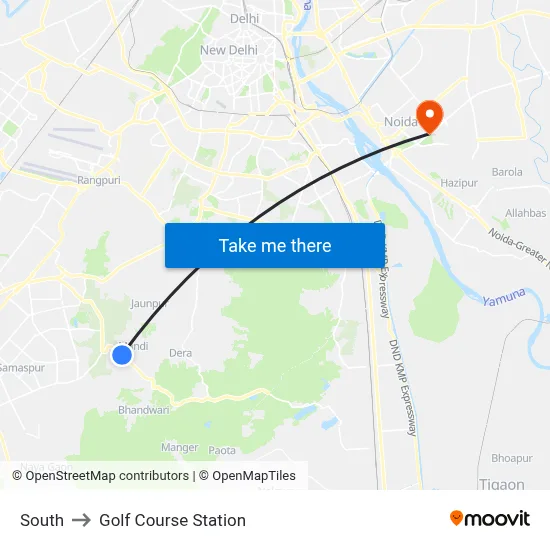 South to Golf Course Station map