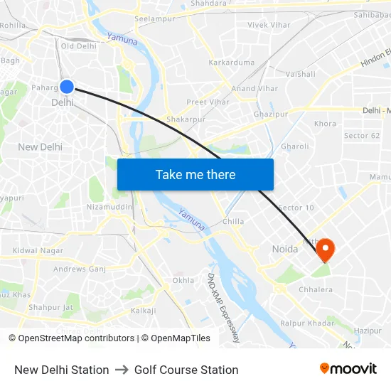 New Delhi Station to Golf Course Station map