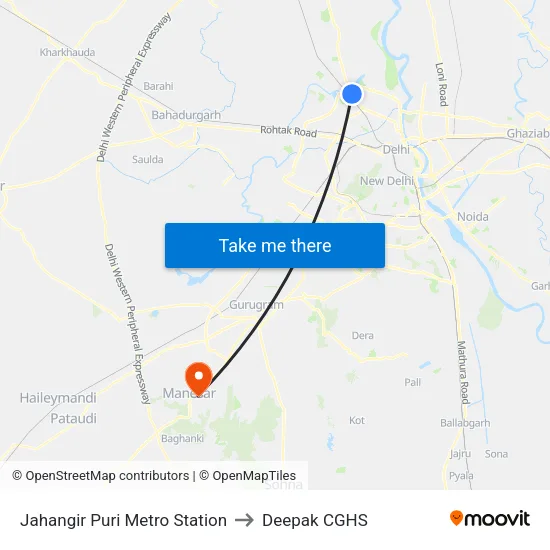 Nangli Poona (Gt Road) /  Harguru Poona to Deepak CGHS map