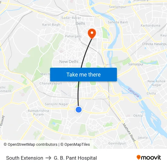 South Extension to G. B. Pant Hospital map