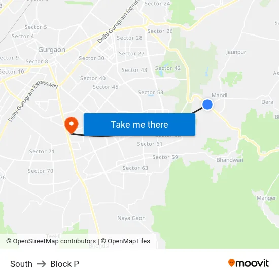South to Block P map