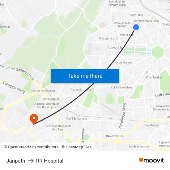 Janpath to RR Hospital map
