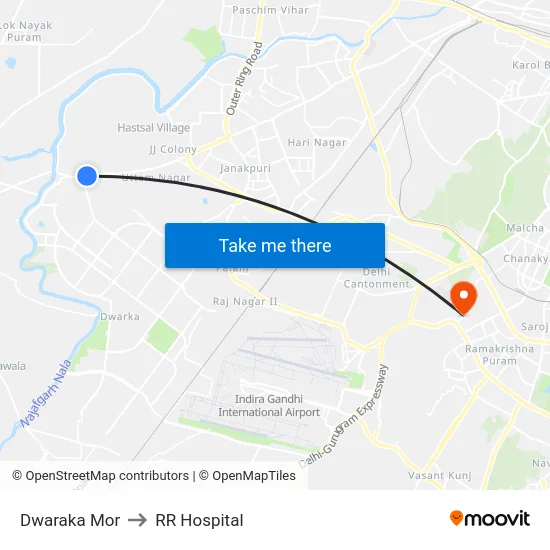 Dwaraka Mor to RR Hospital map