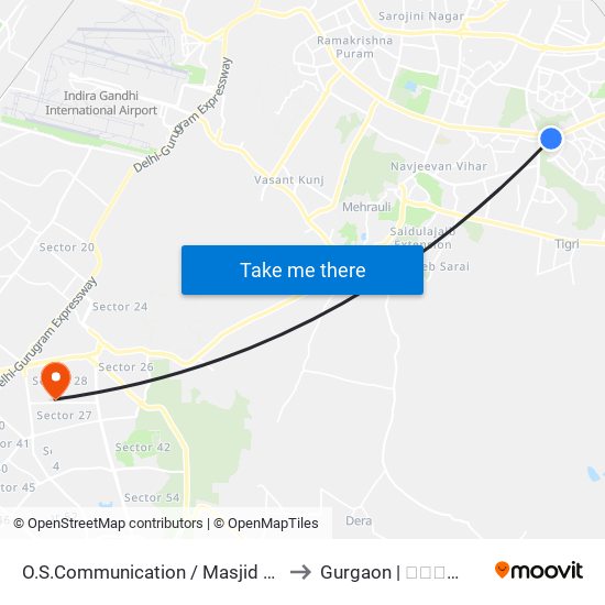 O.S.Communication / Masjid Moth to Gurgaon | गुडगाँव map